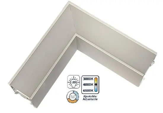 [CON-L-2691/92-8W] CONECTOR L LAMPARA LINEAL BLANCA 8W 3CCT