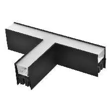 [CON-T-2690/93-12W] CONECTOR T LAMPARA LINEAL NEGRO 12W 3CCT