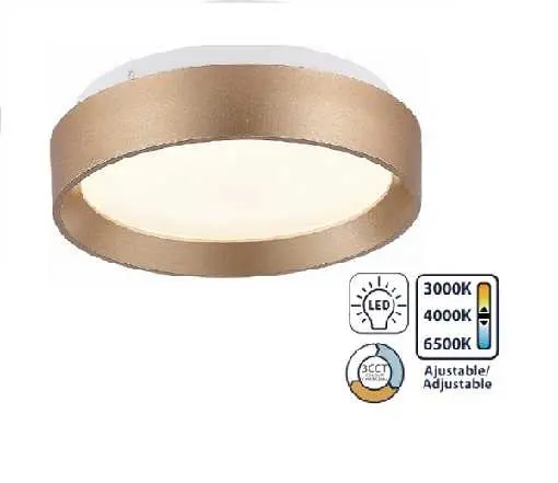 [DI-11-18WGD-3CCT] LAMPARA DE TECHO BORDE DORADO 3CCT