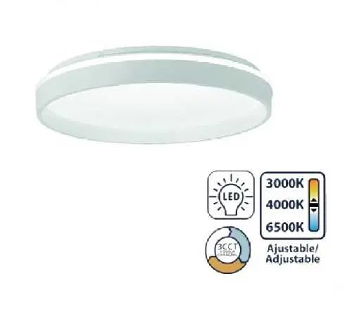[DI-16-36WWH-3CCT] LAMPARA DE TECHO BORDE BLANCO 3CCT