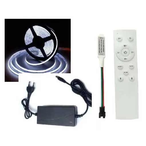 [KIT-CINT-COB/RUN-6K-24V] KIT DE CINTAS ADES COB 378 LED/M WW (6500K) CON TRANSFORMADOR 24V