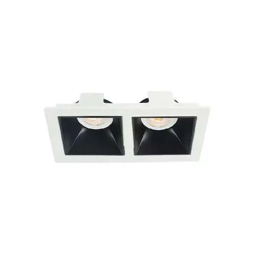 [LAMP-1101-CD/2] OJO DE BUEY CUADRADA DOBLE  BLANCO Y NEGRO