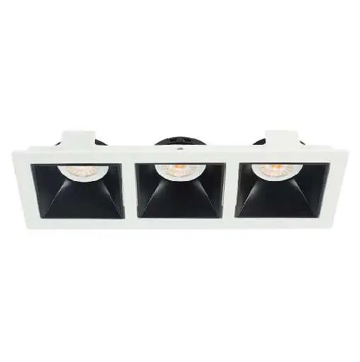 [LAMP-1101-CD/3] OJO DE BUEY CUADRADATRIPLE BLANCO Y NEGRO