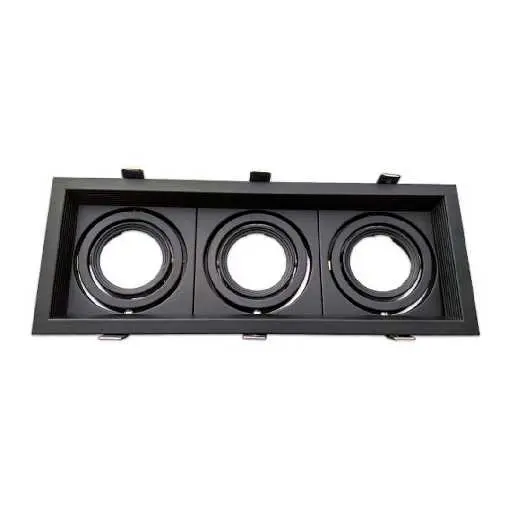 [LAMP-1102-CD/3-NG] OJO DE BUEY TRIPLE CUADRADA NEGRO