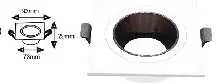 [LAMP-1103-CD-BLGM] OJO DE BUEY CUADRADA BLANCA ARO GUN METAL