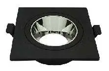 [LAMP-1103-CD-NGPL] OJO DE BUEY CUDRADA NEGRA ARO  PLATIADO