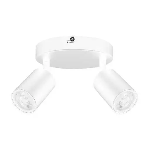 [LAMP-2008/2Y-BL] LAMPARA DE TECHO CIRCULAR CON DOS CABEZAS BLANCA