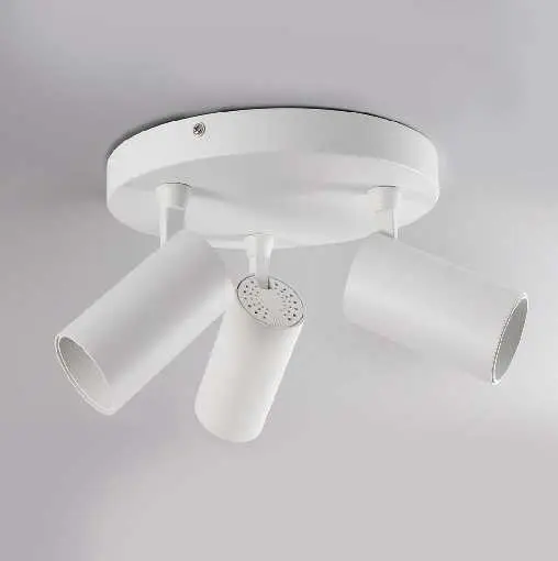 [LAMP-2008/3-BL] LAMPARA DE TECHO CIRCULAR CON 3 CABEZAS BLANCA