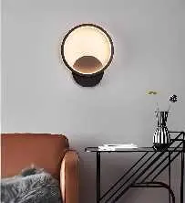 [LAMP-37BK-12W-3K] LAMPARA PARED DECORATIVO NEGRO 12W 3000K