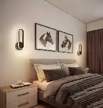 [LAMP-44BK-12W-3K] LAMPARA PARED DECORATIVO NEGRO 12W 3000K