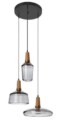[LAMP-5002-E27X3/GR] LAMP TECHO COLGANTE  3 X E27