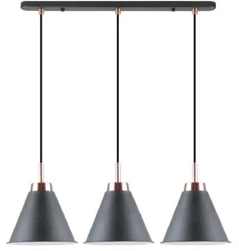 [LAMP-7115-E27X3-NG] LAMP TECHO COLGANTE  E27 X 3
