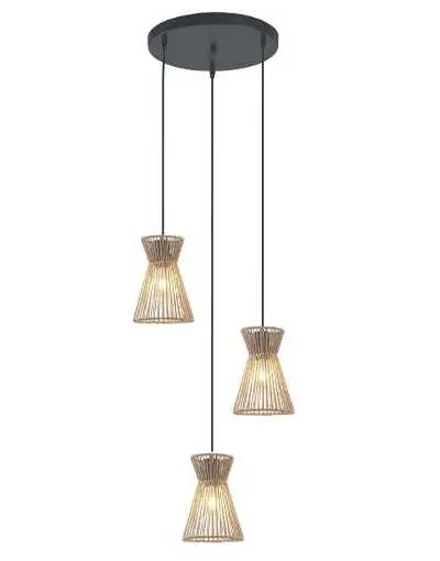 [LAMP-9078-E27X3R] LAMP TECHO COLGANTE  3 X E27