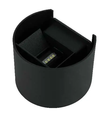 [LEX-11180-6W-WW/NG] LAMPARA DE PARED 3WX2 3000K  CARCAZA NEGRA