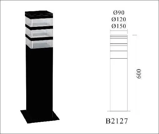 [LEX-2127-NG] LAMPARA PISO JARDIN