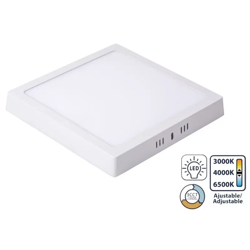 [PBF-300-CD-3CCT] LAMPARA DE TECHO CUADRADA 24W 3CCT