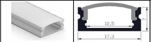 [PERFIL-2MT-509/NG] PERFIL NEGRO DELGADO - 2MT PARA CINTAS 12V