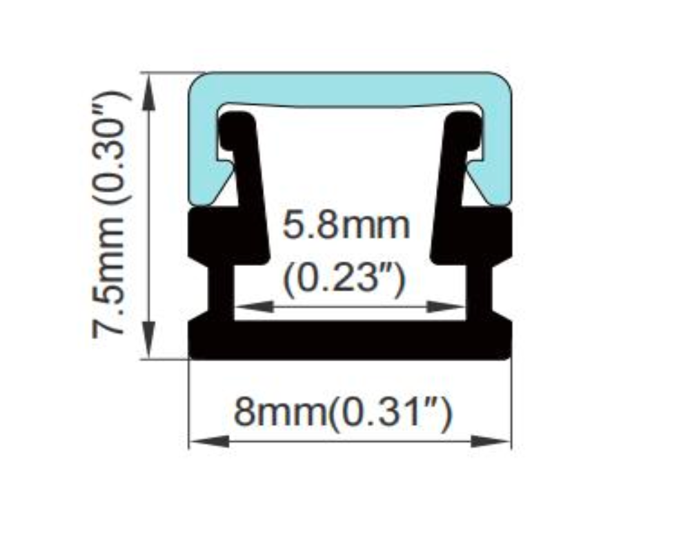 [PERFIL-808/5MM-2MT] PERFIL 2MT PARA CINTAS DE 3MM