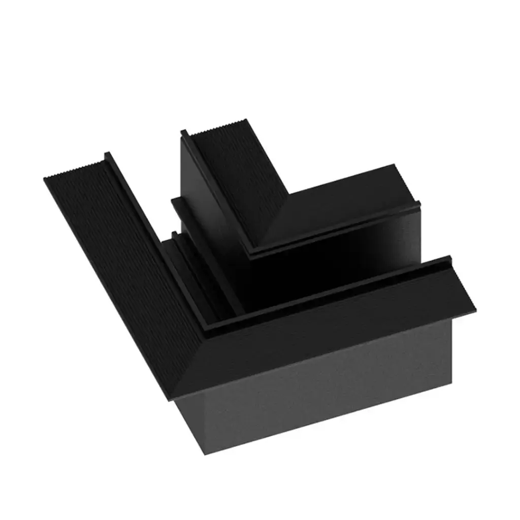 [RIEL-MAG-L/H-NG] CONECTOR L HORIZONTAL  PARA RIEL MAGNETICA NEGRA