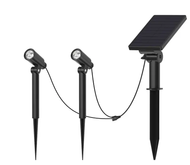 [SOL-527-2/PISO] JUEGO DE 2 LAMPARAS SOLAR PARA JARDIN CON CHUZO