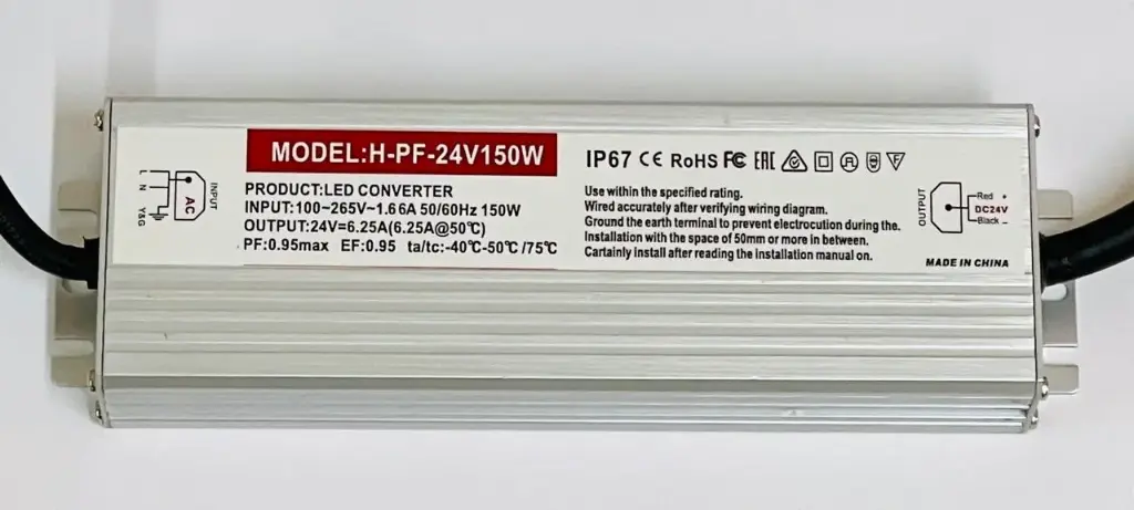 [TRANS-2512/150W-24V] TRANS DE 150W PARA CINTAS IP68 RGB