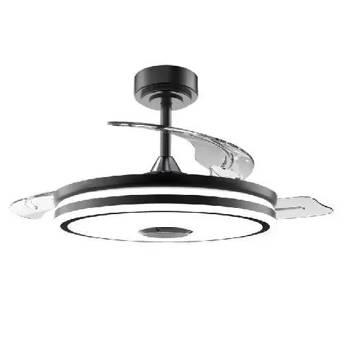 [ABA-3052-NG-BT] ABANICO NEGRO CON BT Y  LED 36W 3 CCT
