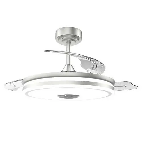 [ABA-3052-PL-BT] ABANICO PLATEADO CON BT Y  LED 36W 3 CCT